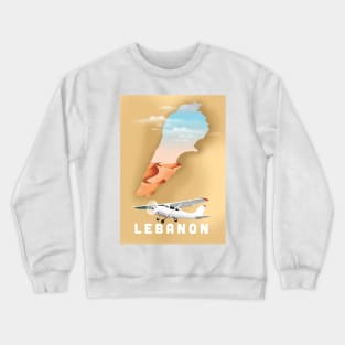 Lebanon Travel map poster Crewneck Sweatshirt